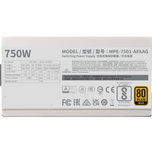 Cooler Master MWE Gold 750 V2 ATX 3.1, 80+ Gold, 750W, White
