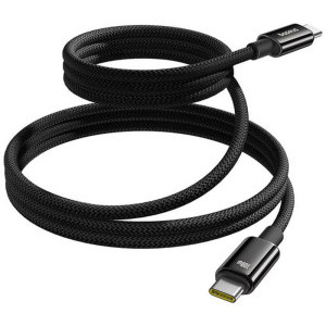 Cablu de date / adaptor Baseus Tungsten Gold, USB-C Male la USB-C Male, 100 W, 1 m, Magnetic, Black