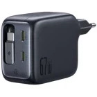 Incarcator retea Baseus EnerCore CJ11, 2x USB-C, Quick Charge 67 W, Cablu USB-C retractabil, GaN, Black