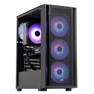 PC Gaming BALAUR Plus NO RAM Edition (fara memorie RAM DDR5), Intel i5-14400F 2.5GHz, 1TB SSD, RTX 5060 8GB GDDR7, Iluminare RGB