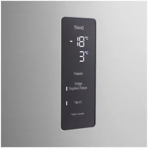 LG GTFV61PYBQD, 609 L, Clasa E, No Frost, Smart Inverter, LinearCooling, Door Cooling+, Multi Air Flow, ThinQ, Dozator apa, 184 cm, Argintiu