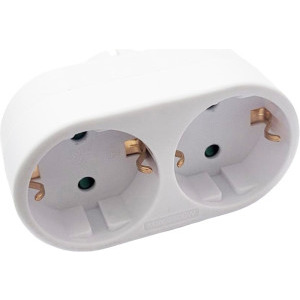 Priza/prelungitor Spacer SPMS-2-WH 2x Schuko, White