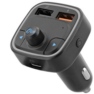 TnB 1x USB-C, 1x USB, FM transmitter + free kit, Black