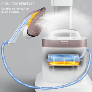 Tefal Aparat de calcat vertical cu abur Ixeo Vision QT1811E0, 2200W, 80g/min, Alb/Roz