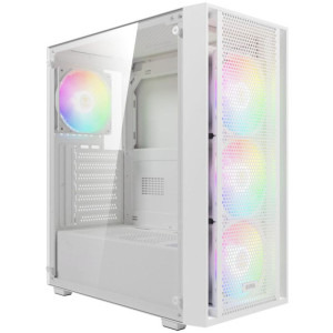 Gaming ZMEU Plus Alb NO RAM Edition (fara memorie RAM DDR4), Intel i5-12400F 2.5GHz, 1TB SSD, RTX 5060 8GB GDDR7, Iluminare RGB