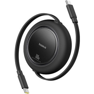 Baseus Free2Pull, USB-C Male la USB-C Male, 100 W, Retractabil, 2 m, Black