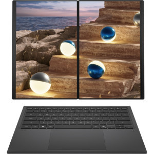 ASUS 14'' Zenbook DUO UX8407AA, 3K OLED 144Hz Touch, Procesor Intel® Core™ Ultra X9 388H (18M Cache, up to 5.10 GHz), 32GB LPDDR5X, 1TB SSD, Intel Arc B390, Win 11 Pro, Moher Gray