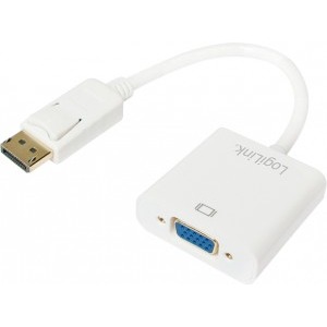Logilink 1x DisplayPort Male - 1x VGA Female, alb