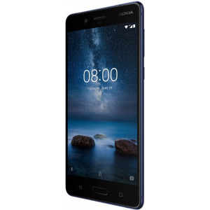 Nokia 8, Ecran Quad HD, Gorilla Glass 5, Snapdragon 835 2.5 GHz, 64GB, 4GB RAM, Single SIM, 4G, NFC, 3-Camere: 13 mpx + 13 mpx + 13 mpx, Optic ZEISS, Polished Blue