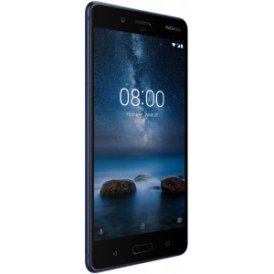 Nokia 8, Ecran Quad HD, Gorilla Glass 5, Snapdragon 835 2.5 GHz, 64GB, 4GB RAM, Single SIM, 4G, NFC, 3-Camere: 13 mpx + 13 mpx + 13 mpx, Optic ZEISS, Polished Blue
