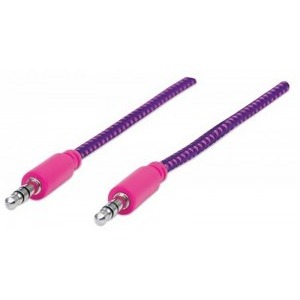 Manhattan Jack 3.5 mm Male - Jack 3.5 mm Male, 1m, mov - roz