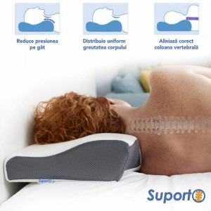Suporto Set 2x perne cu suport pentru gat din spuma cu memorie