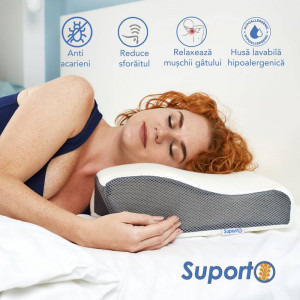 Suporto Set 4x perne cu suport pentru gat din spuma cu memorie
