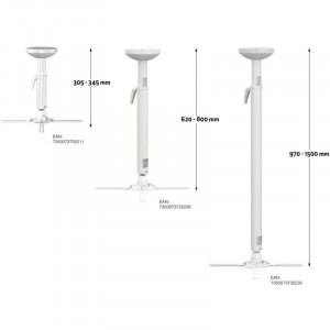 Multibrackets Suport de tavan HD 970 - 1500 mm alb