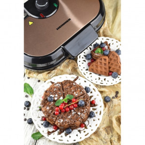 Heinner Aparat de facut gofre Copper Crown HWF-1000CR, 1000W, Negru/aramiu