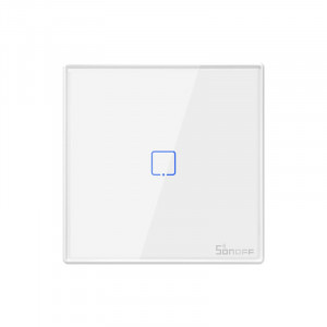Sonoff Comutator Wi-Fi T2EU1C-RF cu 1 canal, 433 MHz, Semnal RF, Alb