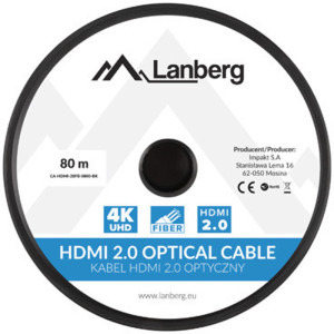 Lanberg HDMI Male - HDMI Male, v2.0, 80m, negru-argintiu