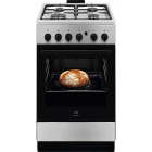 Aragaz Electrolux LKG504012X, Gaz, 4 arzatoare, Aprindere integrata, Sistem de siguranta, Autocuratare catalitica, Grill, Rotisor, 50 cm, Inox