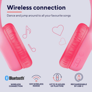 Trust On-Ear, Nouna Wireless Pink