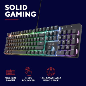Tastatura Gaming Trust GXT 871 Zora RGB Huano Switch Mecanica