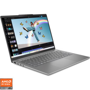 Laptop Lenovo 14'' IdeaPad Slim 5 14AHP10, WUXGA IPS, Procesor AMD Ryzen™ 7 8845HS (16M Cache, up to 5.10 GHz), 16GB DDR5, 1TB SSD, AMD Radeon 780M, No OS, Luna Grey