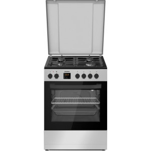 Aragaz Heinner HFSC-S66FDC-BIX, 4 arzatoare, Mixt, Dispozitiv de siguranta, Grill, 60 cm, Inox