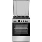 Aragaz Heinner HFSC-S66FDC-BIX, 4 arzatoare, Mixt, Dispozitiv de siguranta, Grill, 60 cm, Inox