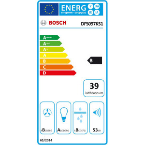 Bosch telescopica DFS097K51, Putere de absorbtie 700 m3/h, Clasa B, EcoSilence Drive, PerfectAir, 5 trepte de viteza, Iluminare LED, 90 cm, Inox