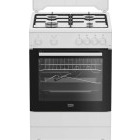 Aragaz Beko FBGT62110GWO, Gaz, 4 arzatoare, Sistem de siguranta, Aprindere integrata, Grill, Rotisor, 60 cm, Alb