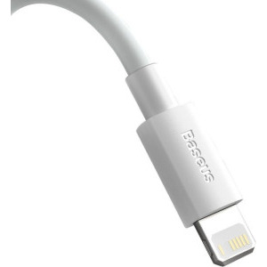 Baseus Simple Wisdom, TZCALZJ-02, USB la Lightning, 1.5 m, White (Set 2 Bucati)