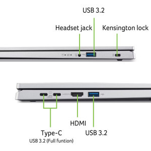 Acer 15.6'' Aspire Go 15 AG15-71P, FHD IPS, Procesor Intel® Core™ i5-13420H (12M Cache, up to 4.60 GHz), 16GB DDR5, 1TB SSD, Intel UHD, No OS, Pure Silver