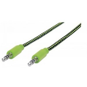 Manhattan Jack 3.5 mm Male - Jack 3.5 mm Male, 1.8m, negru - verde