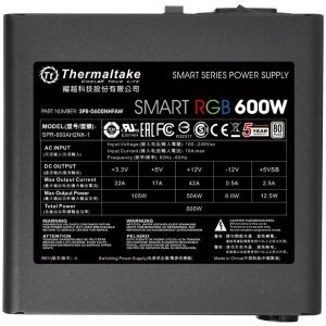 Thermaltake Smart RGB, 80+, 600W