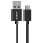 Cablu de date / adaptor Orico ADC-10-V2, USB Male la microUSB Male, 1 m, Black, amperaj maxim suportat 3A