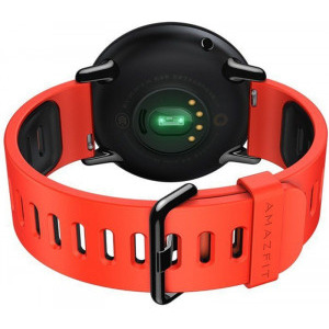 Amazfit Pace, negru, curea silicon rosu-negru, Bluetooth, GPS si senzor HR