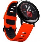 SmartWatch Amazfit Pace, negru, curea silicon rosu-negru, Bluetooth, GPS si senzor HR