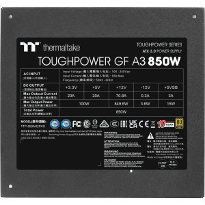 Thermaltake Toughpower GF A3, 80+ Gold, Cybenetics Gold, 850W