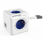 Priza/prelungitor Allocacoc PowerCube Extended, 2x USB, 4x Schuko, Blue