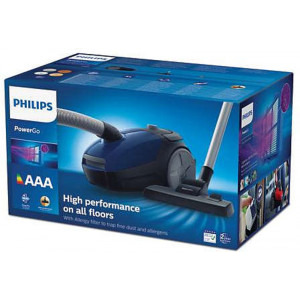Philips PowerGo FC8240/09, cu sac, 750W, 3L, Albastru
