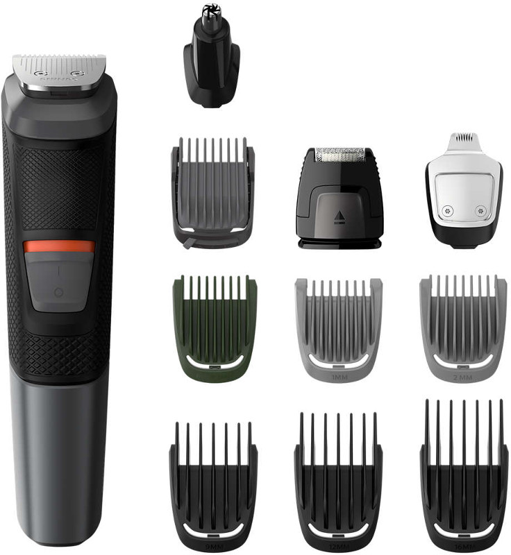 Aparat de tuns Philips Multigroom Seria 5000 11 in 1 MG5730/15 cu Tehnologie DualCut, Lavabil cu Tehnologie DualCut + Husa depozitare