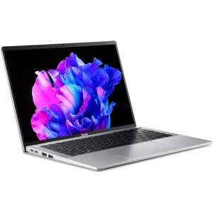 Acer 14'' Swift Go 14 SFG14-72, 2.8K OLED, Procesor Intel® Core™ Ultra 7 155H (24M Cache, up to 4.80 GHz), 16GB LPDDR5X, 512GB SSD, Intel Arc, Win 11 Home, Pure Silver