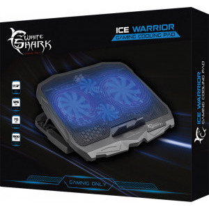 White Shark ICE WARRIOR, 15.6 max 17.3 inch, ventilatoare 2x 125 mm, 2x 70 mm, Blue LED fan
