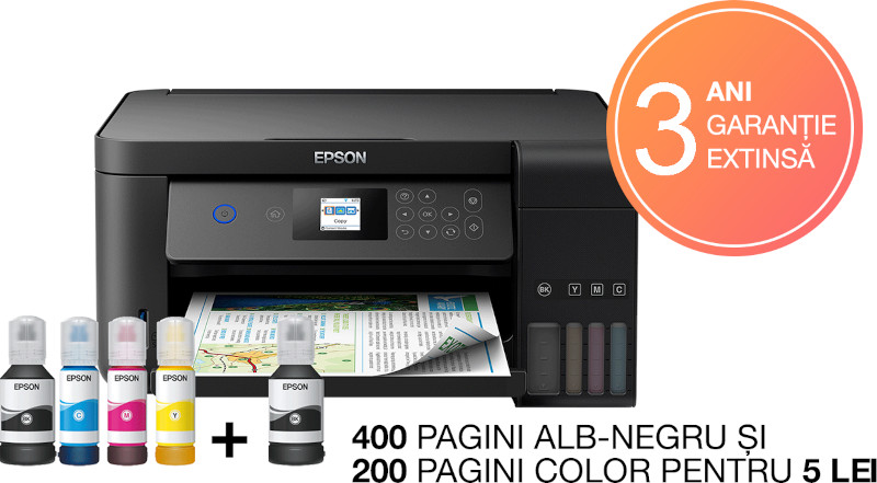 Multifunctionala Epson L4160, Inkjet, CISS, Color, Format A4, Wi-Fi