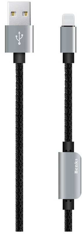 Cablu de date / adaptor Benks Adaptor D20, USB Male la Lightning Male cu adaptor audio, 1.2 m, Grey