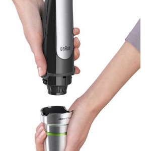 Braun Mixer vertical MQ7025X, 1000W, 0.6 L / 0.35L, Negru/Argintiu