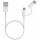 Cablu de date / adaptor Xiaomi 2-in-1, USB Male la microUSB Male, USB-C Male, 0.3 m, White