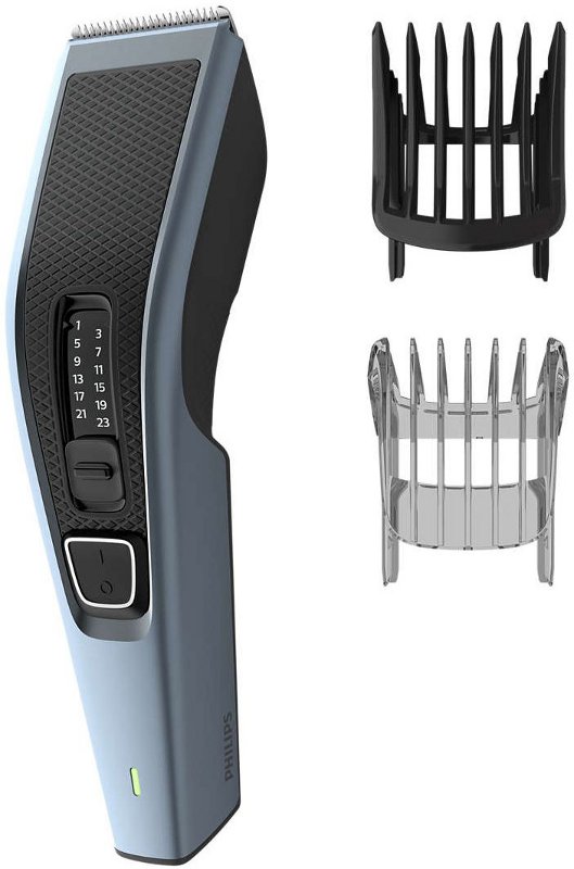 Aparat de tuns Philips Seria 3000 HC3530/15 cu Tehnologie DualCut, pieptene ajustabil, 0.5-23mm, 13 trepte, 75 min, Negru/Gri