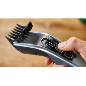 Philips Seria 3000 HC3530/15  cu Tehnologie DualCut, pieptene ajustabil, 0.5-23mm, 13 trepte, 75 min, Negru/Gri