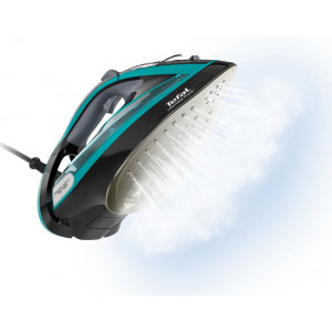 Tefal Fier de calcat Ultimate Pure FV9844E0, 3200 W, Talpa Durilium AirGlide Autoclean, jet de aburi 250gr/min, Micro-Calc Filter 2in1, Negru/Bleu, 60g/min, Negru-Albastru