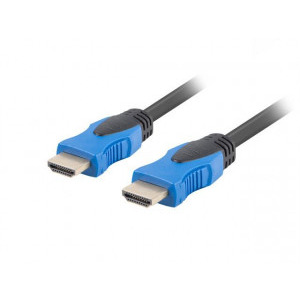 Cablu video Lanberg HDMI Male - HDMI Male, v2.0, 15m, negru-albastru